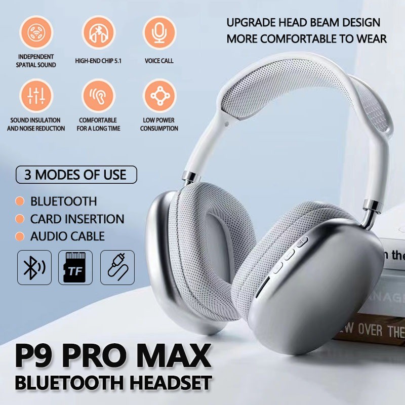 Fone de ouvido P9 plus max Fone de ouvido Bluetooth Fone de ouvido ...
