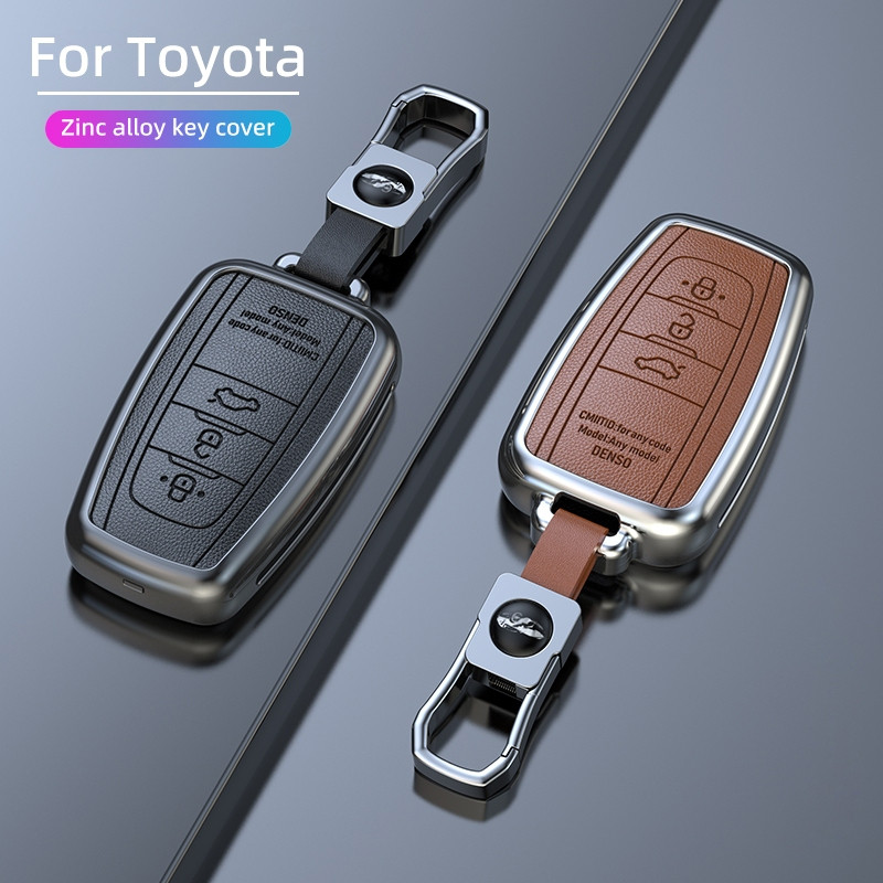 HIBEYO Custodia per Chiave Auto Intelligente Adatta per Toyota Custodia Protettiva per Chiavi in TPU per Camry Prius CHR Prius Prime Corolla Yaris Portachiavi Portachiavi con 2 Tasti (Rosso