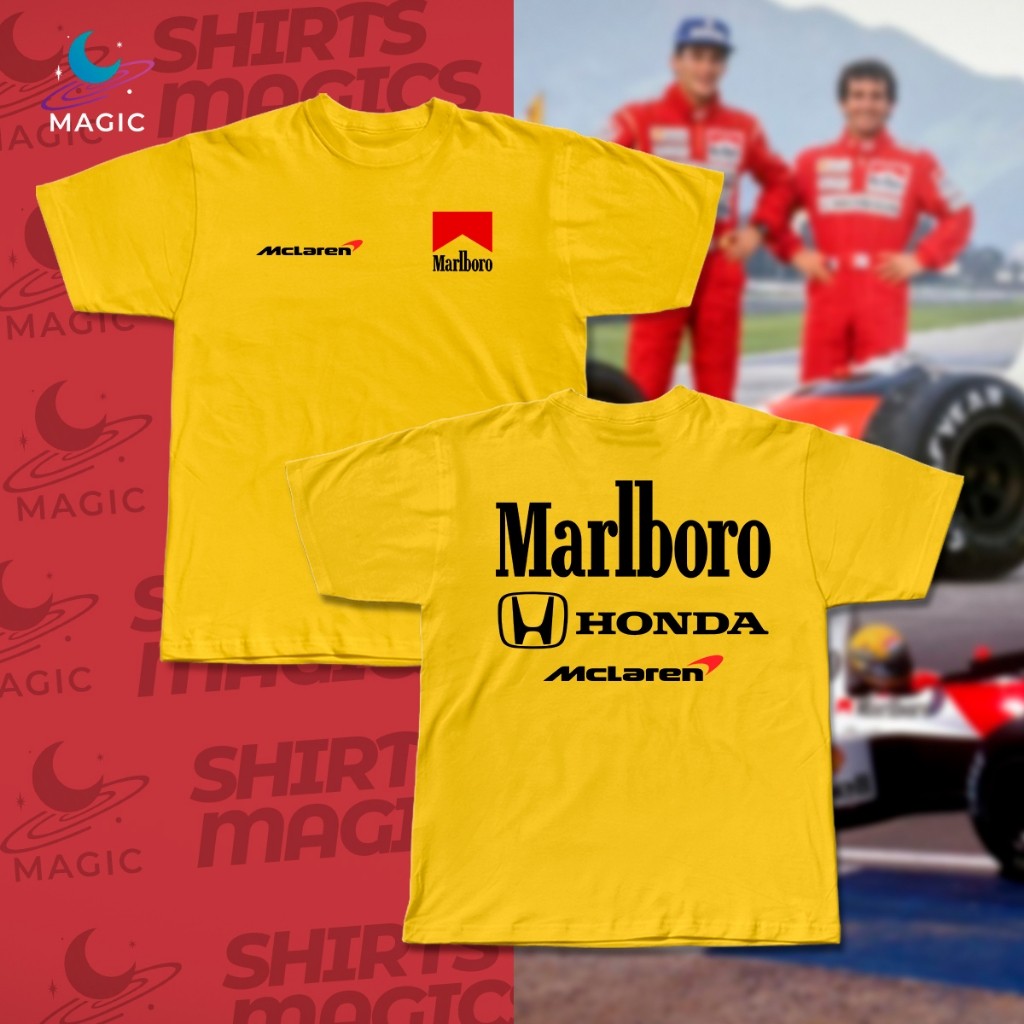 Camiseta Premium Mclaren Honda Malboro Corrida F1 100% Algodão