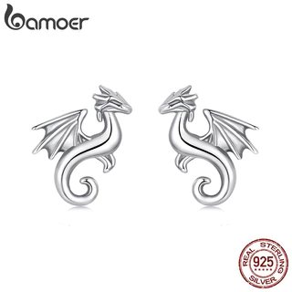 Bamoer 925 Brincos De Prata Esterlina Dragão Voador Design Criativo Moda Anti-Alergia Jóias Presente Feminino em Oferta na Shopee