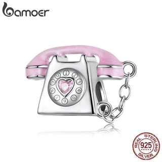 Bamoer 925 Prata Esterlina Pingente Vintage Telefone Acessório Pulseira Moda Anti-Alérgico Jóias Presente Feminino em Oferta na Shopee