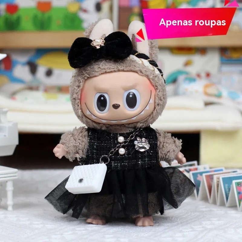 Costume Poupée Labubu Costume Labubu 5 Pièces - Sweat à Capuche + Pantalon + Accessoires Pour Poupée 17cm Vêtements Labubu 17cm Sweat Capuche