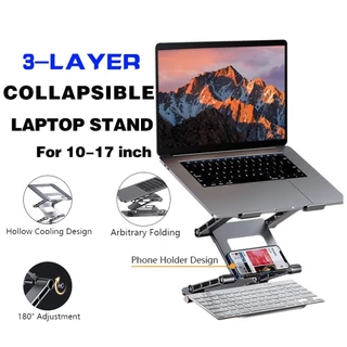 Suporte Dobrável Para Notebook De 3 Camadas, Portátil, Com Elevação Ajustável, Para Tablet