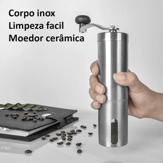 Moedor de Café Manual com Ajuste de Moagem Grosso e Fino - Manivela Prática e Portátil em Oferta na Shopee