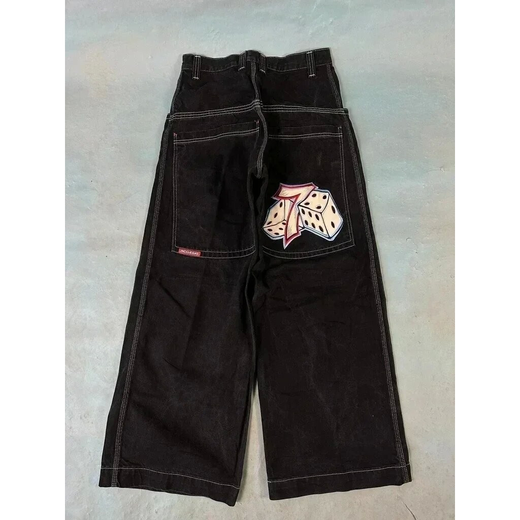 Y2K Baggy Jeans Masculino Vintage Bordado De Alta Qualidade Hip