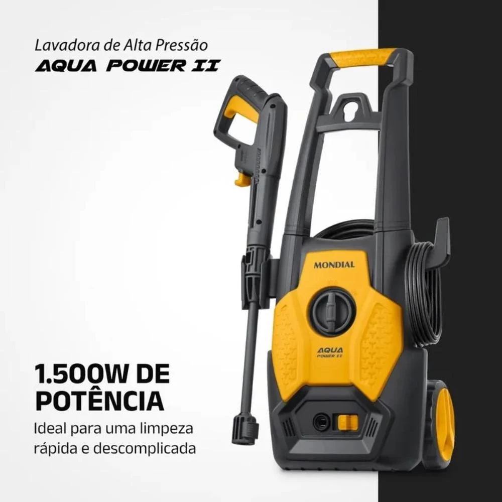 Lavadora de Alta Pressão Mondial Aqua Power II 1500W 1800PSI 330L h 220V LAP 02 GY