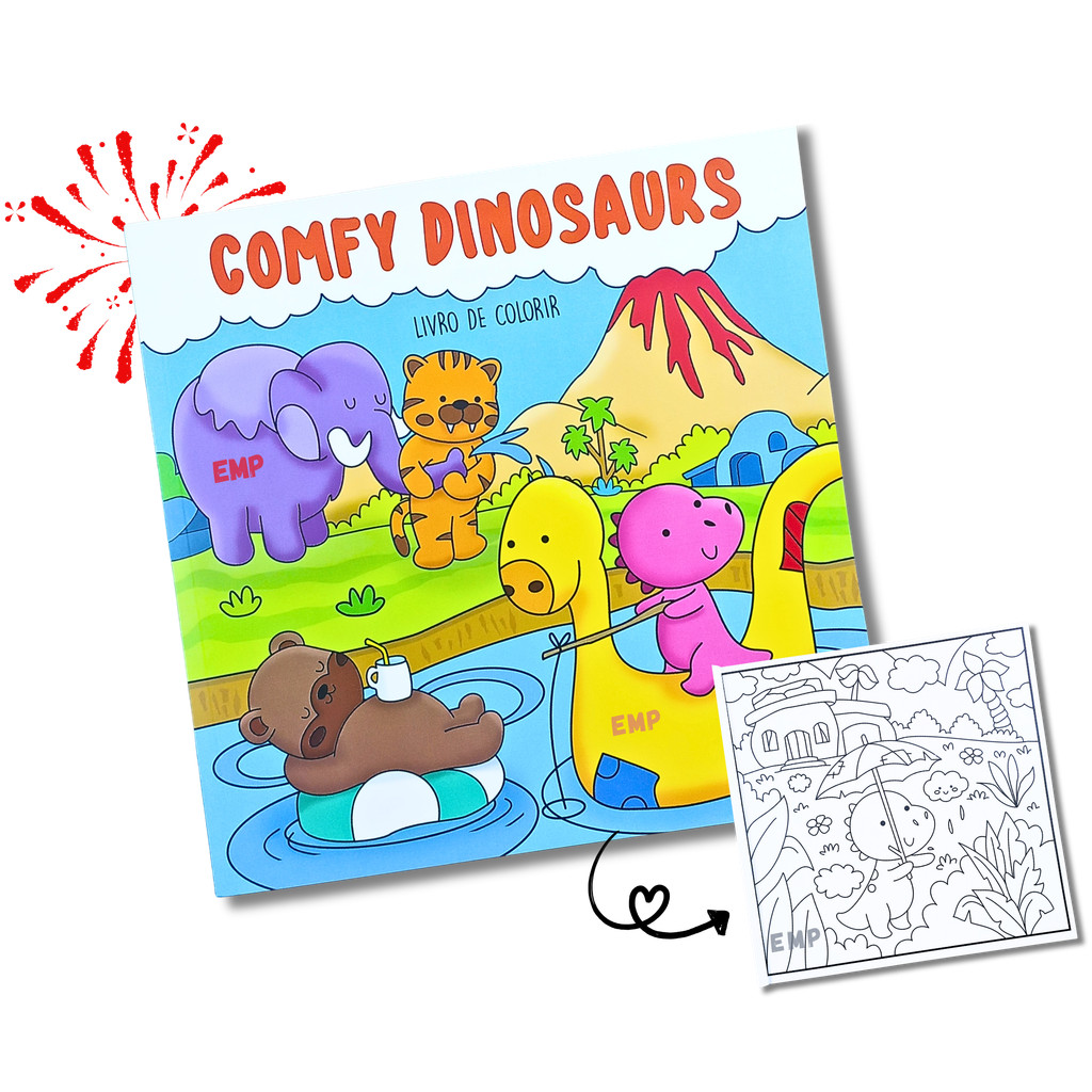 Livro de Colorir Comfy Dinossauros - Inspirado em Bobbie Goods | Shopee ...