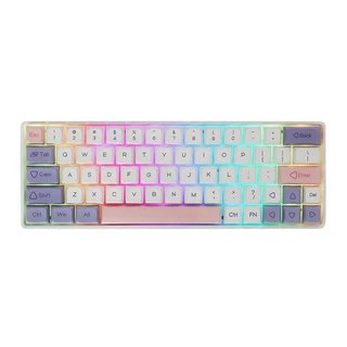 Teclado Mecanico Epomaker EP64, ARGB, Switch Wisteria Linear, Lilac, EP64-LL-WSLN em Oferta na Shopee