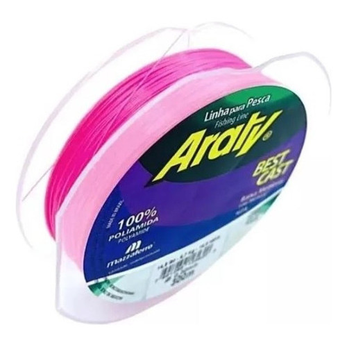 Linha Mono Araty Best Cast 300m 0,35mm Rosa - Mazzaferro
