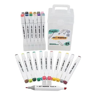 Marcador Artístico Bobbie Goods Ponta Dupla 24 Cores MAGIC KIDS em Oferta na Shopee