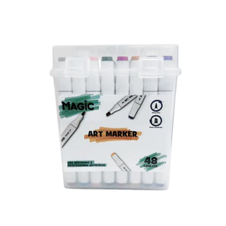 Marcador Artístico Bobbie Goods Ponta Dupla 48 Cores MAGIC KIDS em Oferta na Shopee