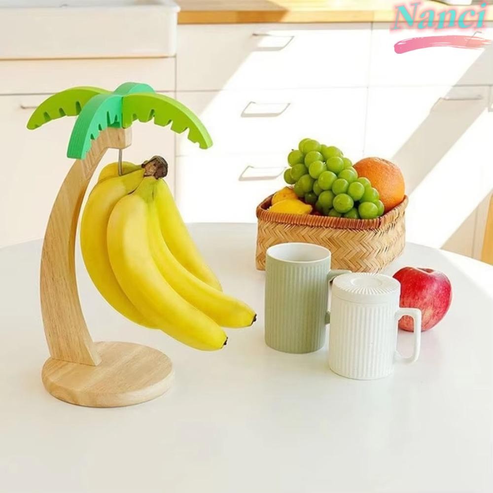 Soporte Colgador Para Plátanos Y Frutas - De Bambú Con Base Ovalada, También Vale Para Auriculares O Toallas