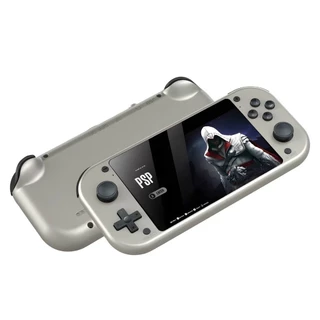 O Console de jogos portátil com tela LCD de 4,3" Quad-core, até 1,2 GHz, 25 emuladores clássicos