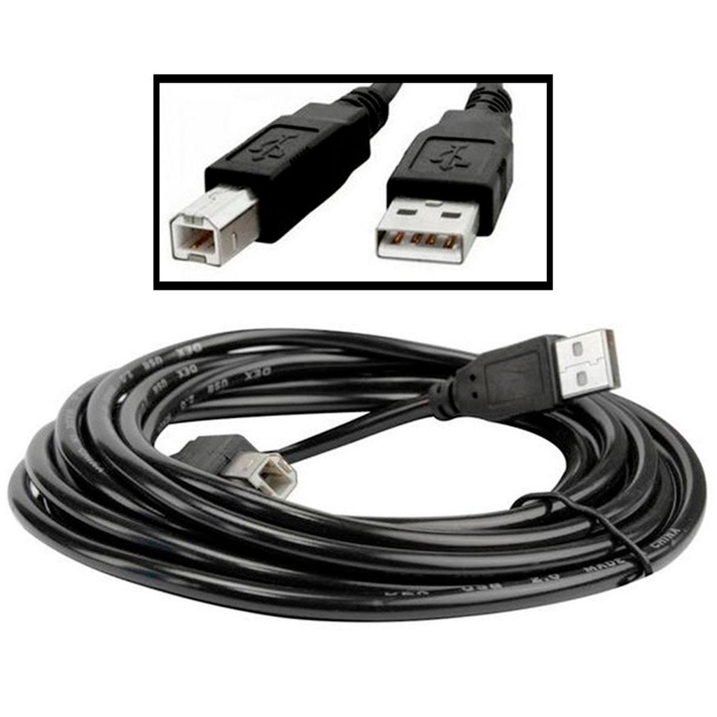 Cabo USB para Impressora - AM/BM - Versão 2.0 High Speed - 3 metros ...