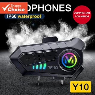 Y10 RGB Luz Colorida Bluetooth 5.3 Capacete Fone De Ouvido Sem Fio Motocicleta À Prova D