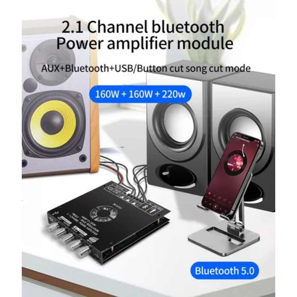 Zk-HT21 Amplificador Digital Bluetooth 2.1 Canais Placa