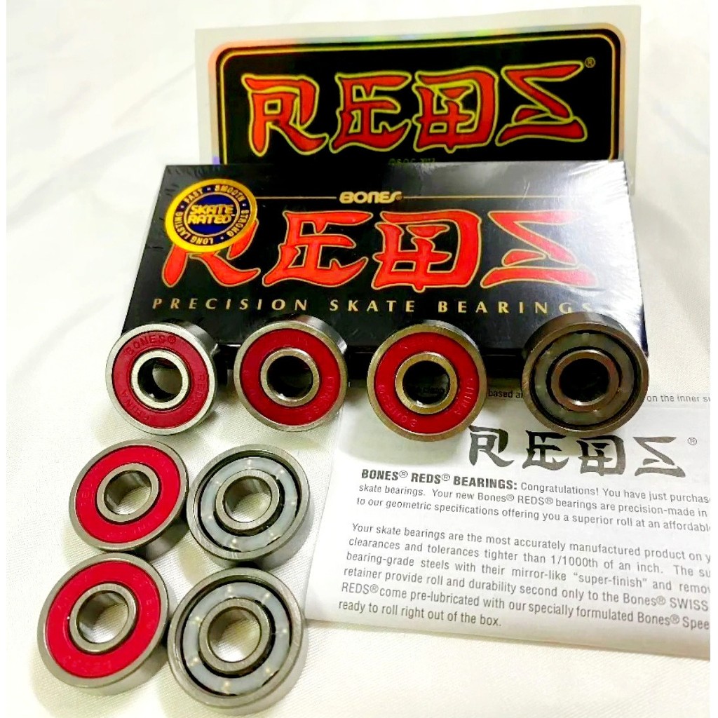 Bones Reds Roulements De Patins Et Skate - Lot De 16 Roulements 8mm Haute Performance