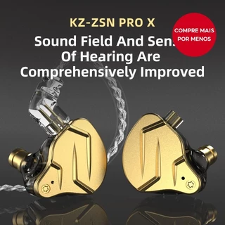 KZ ZSN pro X-ring Ferro Movendo metal Fone De Ouvido Intra-Auricular Duplo Anel Móvel Magnético Banhado A Prata Com Micr