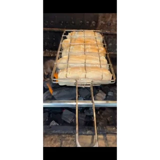 Grelha Churrasqueira Pão de Alho e Milho Aço niquelado Resistente praticidade Alta Qualidade