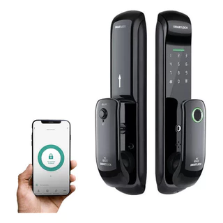 Fechadura Digital Inteligente Biométrica Cartão Tuya Wifi Portas Pivotantes
