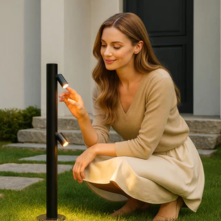 Poste Balizador de Jardim LED IP65 Bivolt 3000K Decorativa Externa