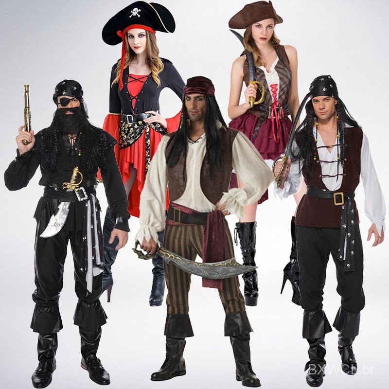 Fantasia de Pirata do Jack Sparrow para Halloween fantasia de capitão ...