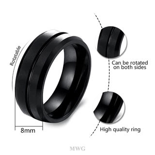 MWG 1PC Anel De Ansiedade Fidget Spinner Anéis Para Mulheres Homens Aço Inoxidável Girar Livremente Anti Estresse Acessó