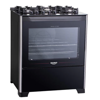 Fogão 5 Bocas Dako Magister Preto com Mesa de Vidro em Oferta na Shopee