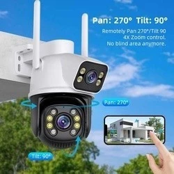 Câmera de Segurança Wi-Fi, 1080p, Rotação 360°, Rastreamento Automático, Interna e Externa