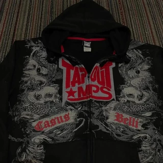 Americano Hip-hop Santo Graal Tapout Padrão Zíper Hoodie Streetwear Harajuku Moletom Feminino Y2k