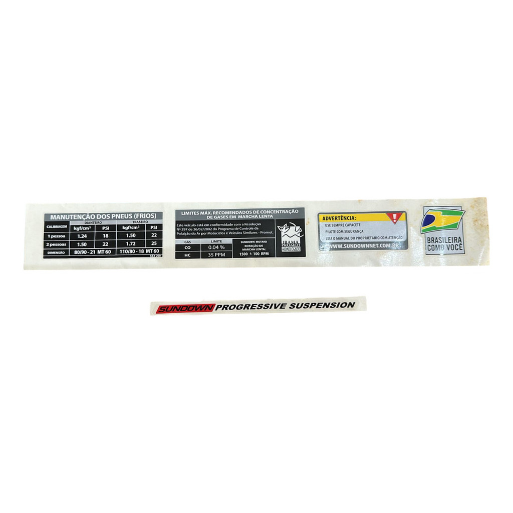 Kit Adesivo Advertência Stx200 2006 Original Sundown