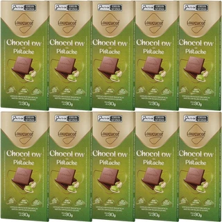 Kit 10 Unid. Chocolate Chocolow com Pistache Zero Lactose 30G
