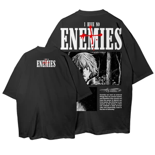 Camiseta Oversized I Have no Enemies Vinland Saga Streetwear Camisa Unissex Anime Mangá Serie Japão