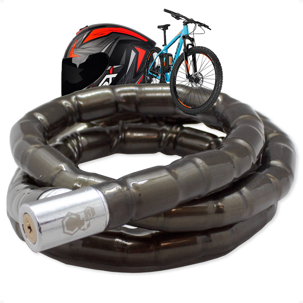 Corrente Cadeado Articulado Trava Para Motos 22MM X 1500MM Da Pra Bike ...