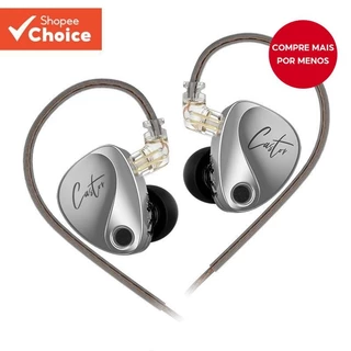 KZ Castor In Ear HiFi Fone de Ouvido Dinâmico de Alta Qualidade com Cancelamento de Ruido