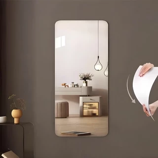 Espelho Adesivo Plástico Decorativo Flexível Adesivo Espelhado Retangular ou Oval 40x90 Alex