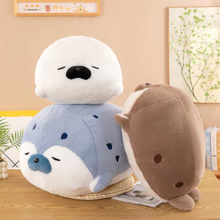 Novo Brinquedo de Pelúcia de Foca Macio e Fofo, Almofada de Foca para Crianças Meninas, Almofada de Cama, Boneca de Pelú