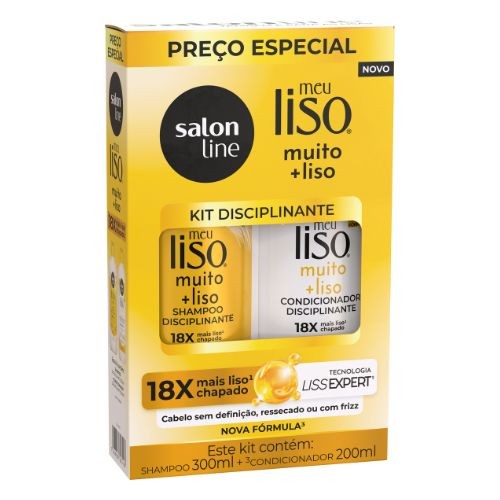 KIT MEU LISO SHAMPOO 300ML + CONDICIONADOR 200ML MUITO + LISO SALON ...