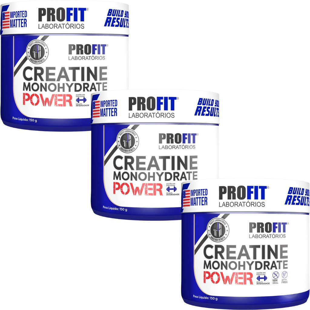 Kit 3x Creatina Monohidratada Power 150g (450g) - Profit | Shopee Brasil