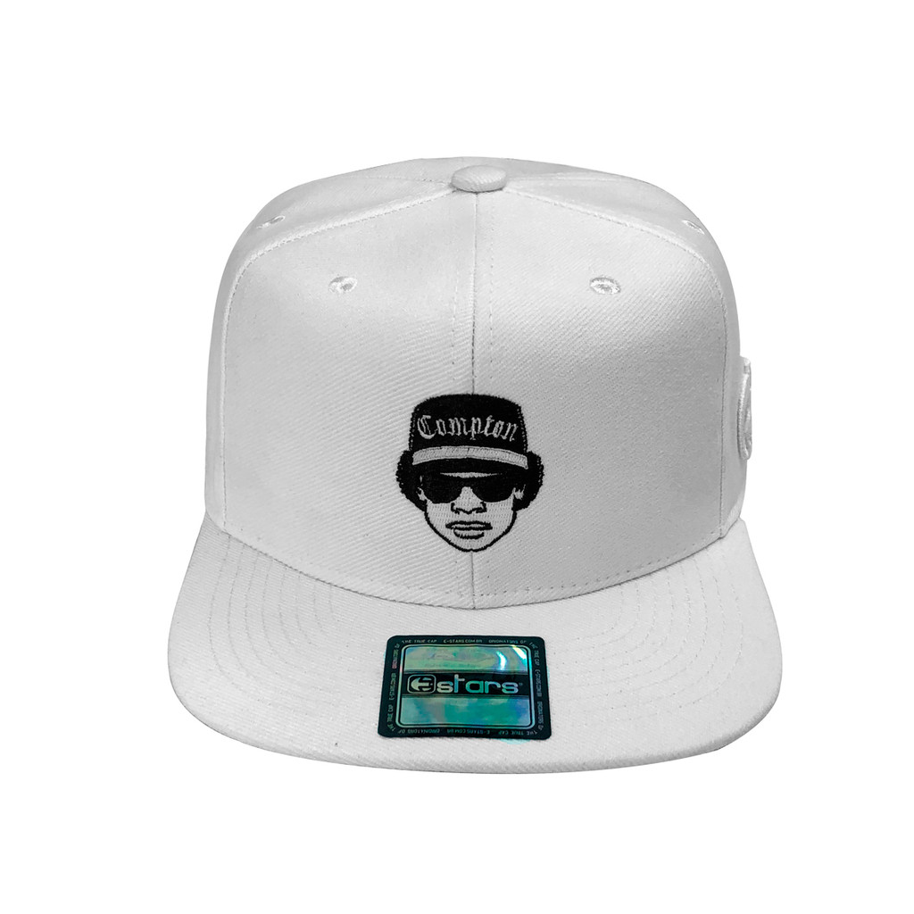 Boné E-STARS Compton Easy-e Aba Reta Branco | Shopee Brasil