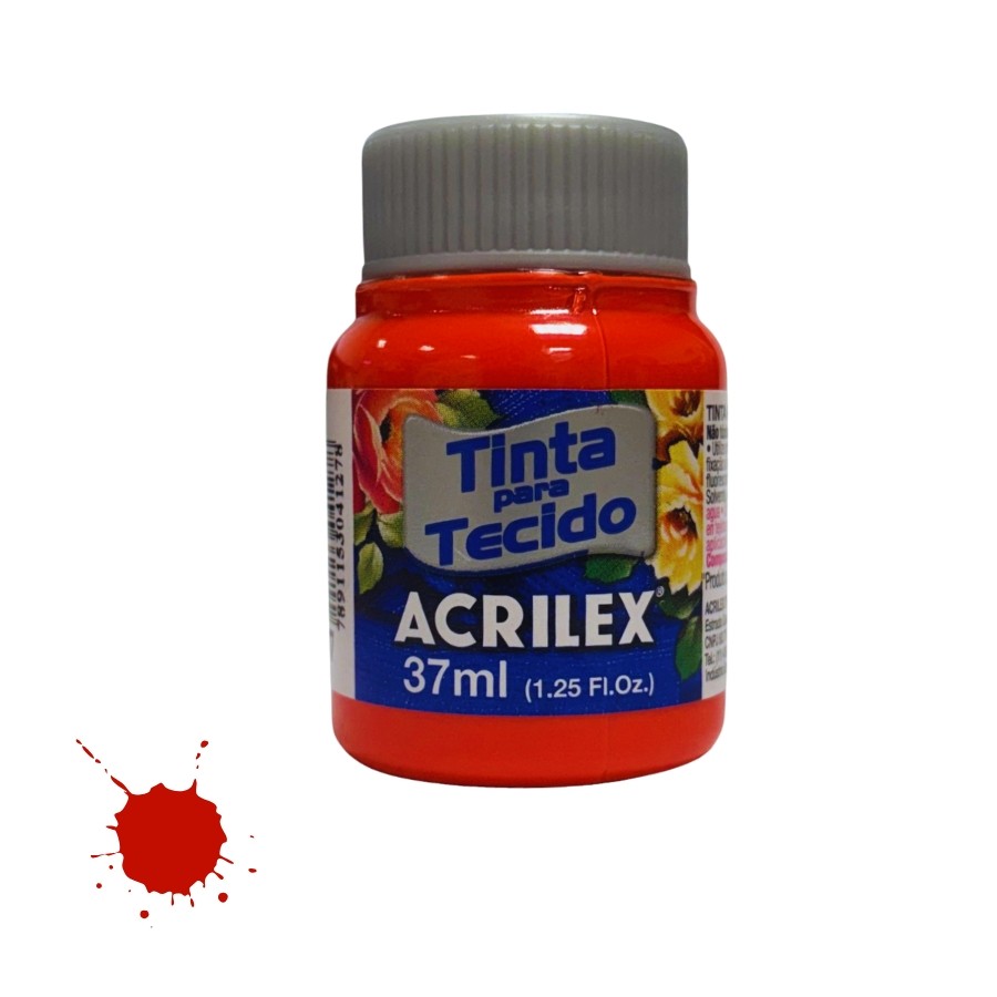 Tinta Para Tecido 37ml - Vermelho Fogo - 1 unidade - Acrilex - Rizzo ...
