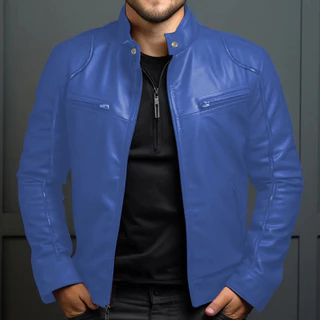 Nova Jaqueta De Couro De Negócios Masculina Para Outono E Inverno, Casual Elegante Com Gola Alta Homens