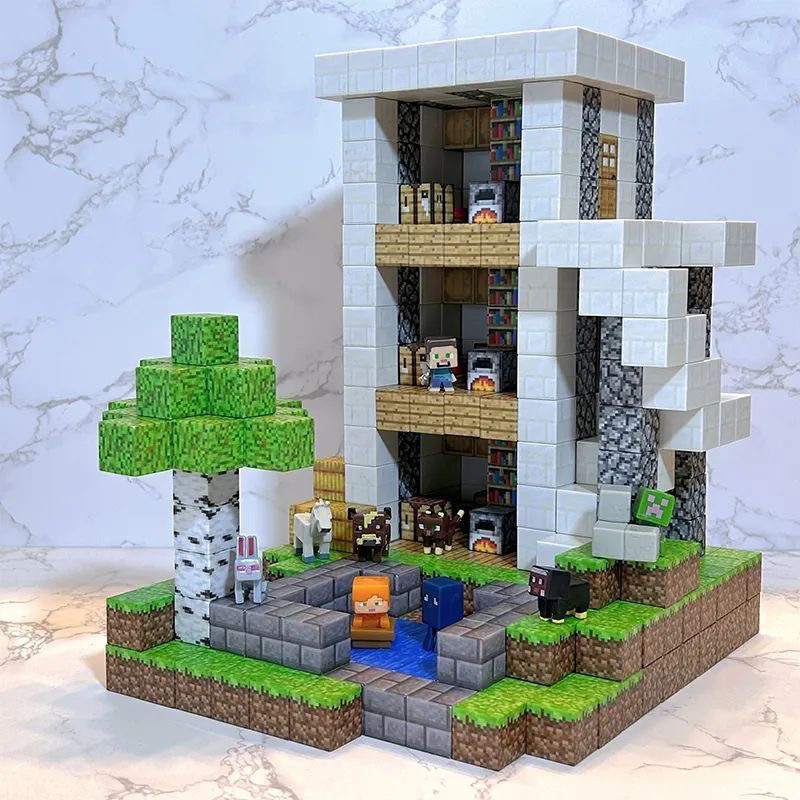 Novo Conjunto de Blocos Magnéticos de Minecraft, Mini Brinquedos ...