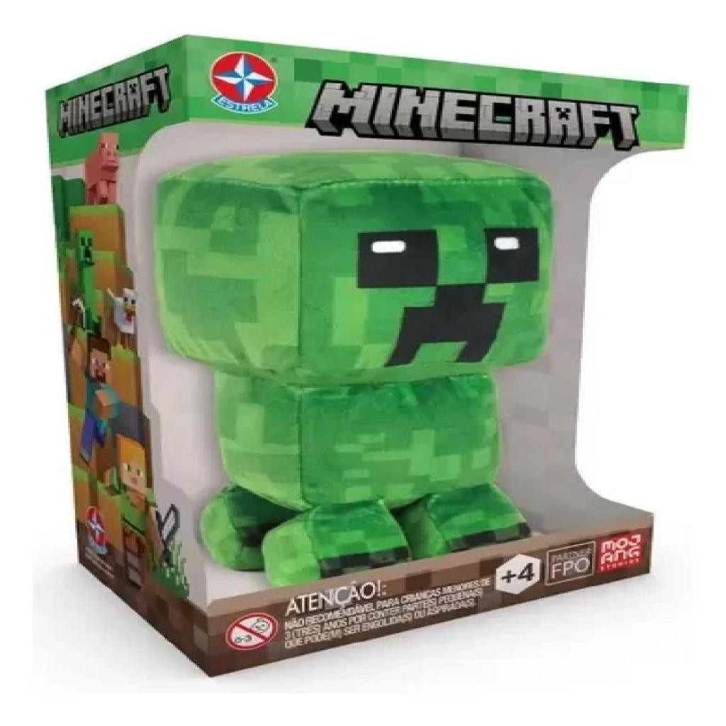 Pelúcia Creeper Minecraft Estrela | Oficial, Macia e Colecionável ...