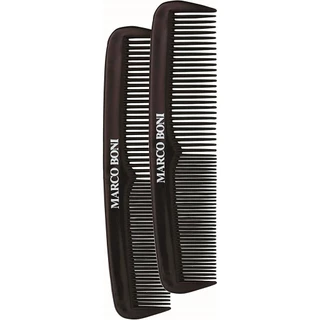 Kit com 2 Pentes de Bolso Fino e Médio Masculino Marco Boni 0891 Barba e Cabelo Preto