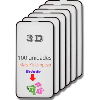 100 Películas de vidro 3d para Celular Atacado Revenda Combo