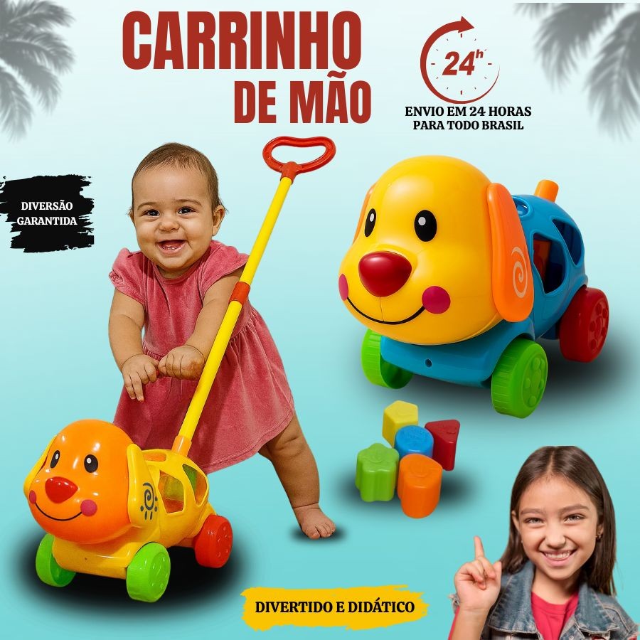 Carrinho De Bebê Para Empurrar Quebra Cabeça Para Crianças Cachorro De ...