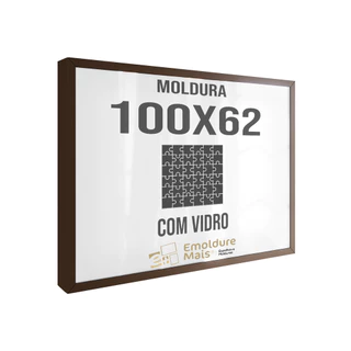 Moldura Marrom com Vidro para Quebra Cabeça Cabeca 100x62 2000 peças para Quadro puzzle Game Office