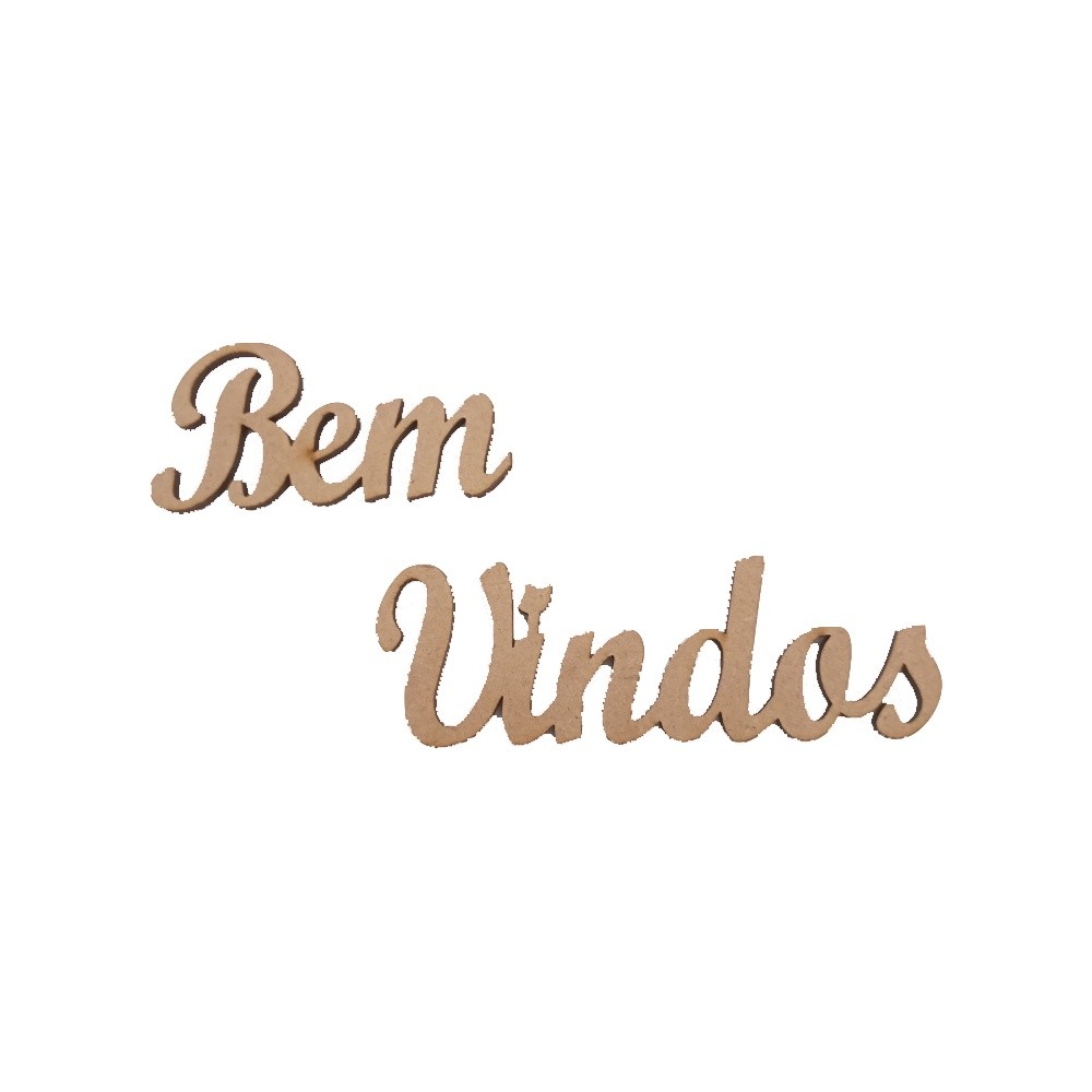 Kit 10 Palavra Aplique Bem Vindos Cursiva 16x3 Laser Decoração Enfeite ...