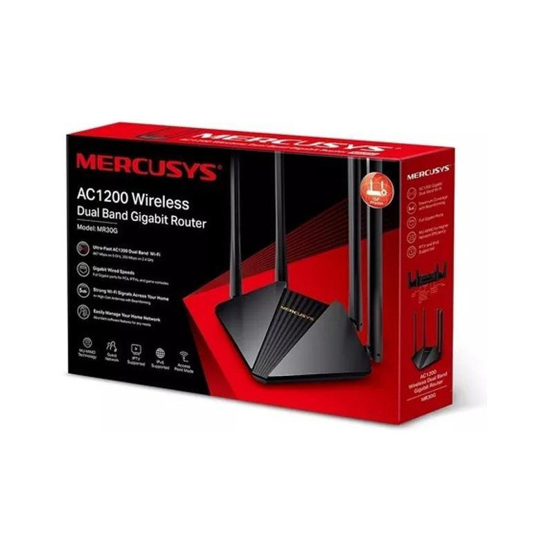 Mercusys Ac1200 Mr30g Roteador Gigabit Dual Band Beamforming